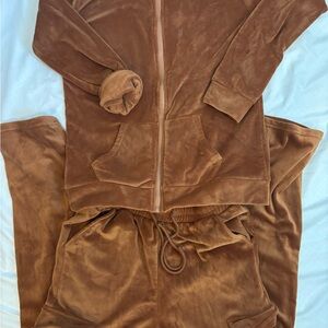 Brown Velour Tracksuit